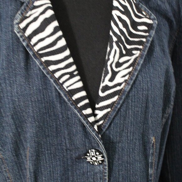 Dorothy's Creation Denim Jacket with Zebra Accents - Picture 5 of 7